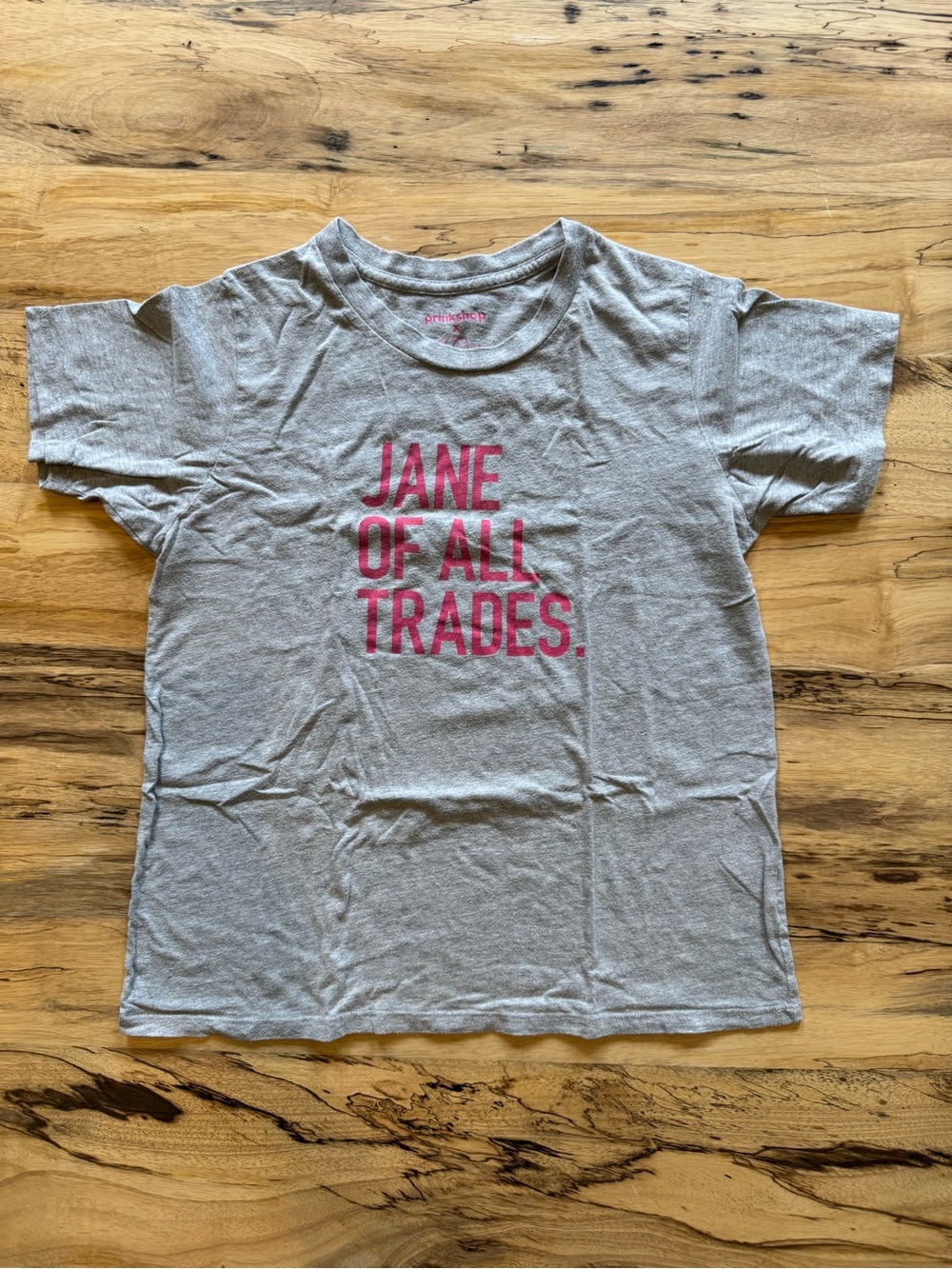 J. Crew x Pinkshop Light Gray “Jane of All Trades” Tee